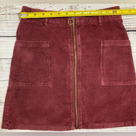 Altar’d State Corduroy Mini Skirt Zippered Maroon with pockets size Small - Picture 7 of 8